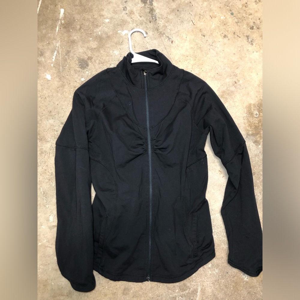 Kyodan Charcoal Athletic Women’s Zip-Up Jacket Size Medium Waist Sinching